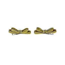 Set of 2 Shiny Ribbon Hair Clips – Shades of Silver & Gold